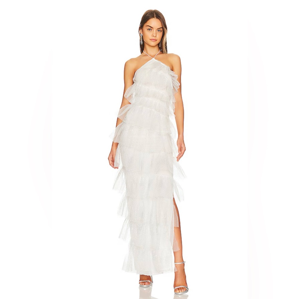 The Bar Cream Halter Maxi Gown for Brides